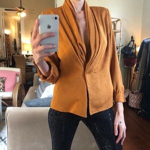 Vintage plunging paisley blouse